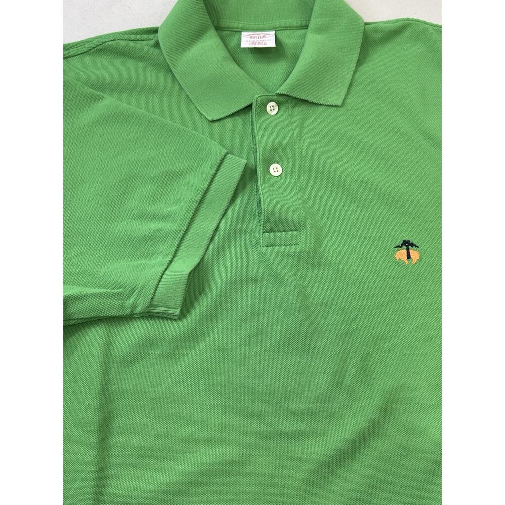 Brooks Brothers Polo Shirt Men's Medium Green Performance Collared Preppy Golf
